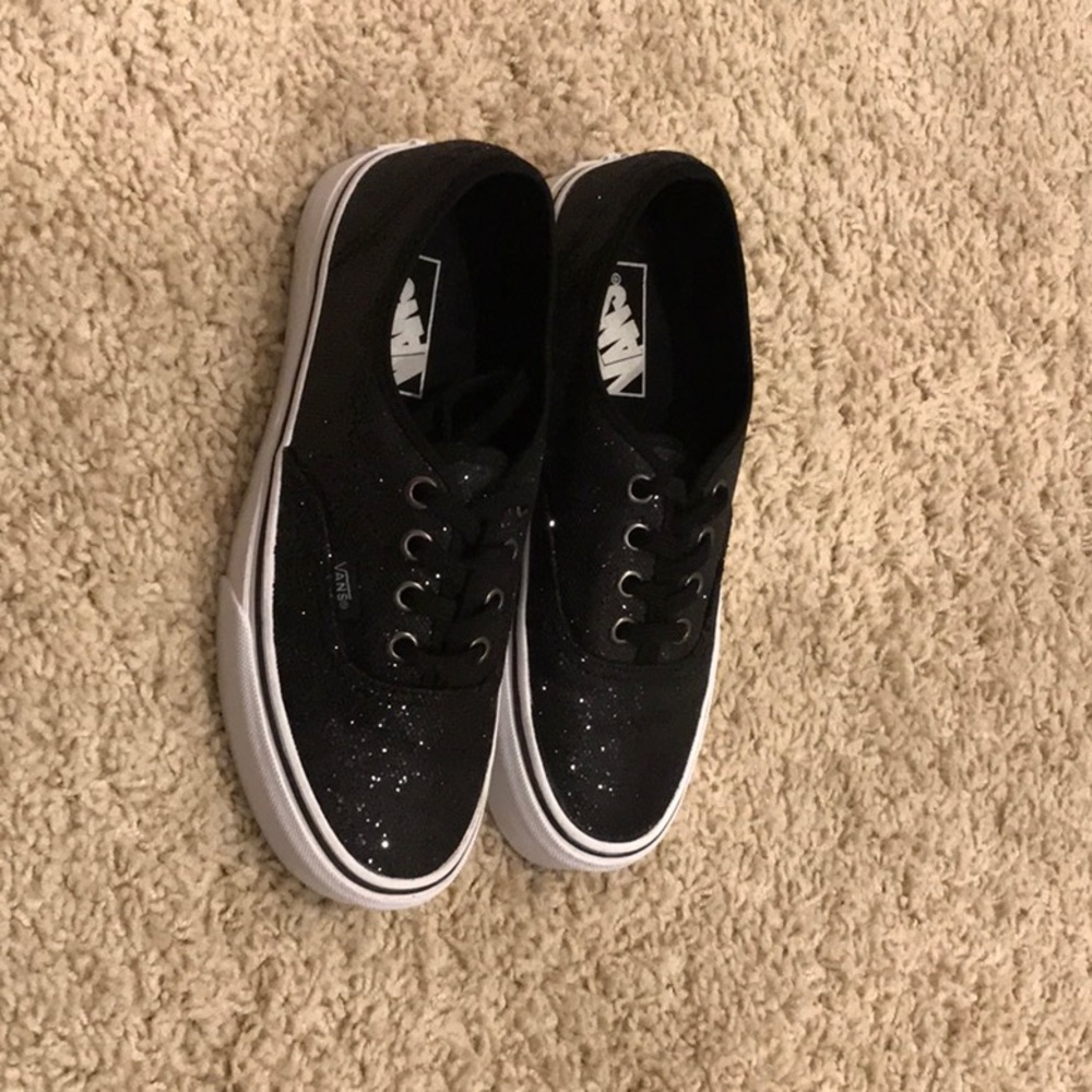 Black glitter Vans women’s size 6